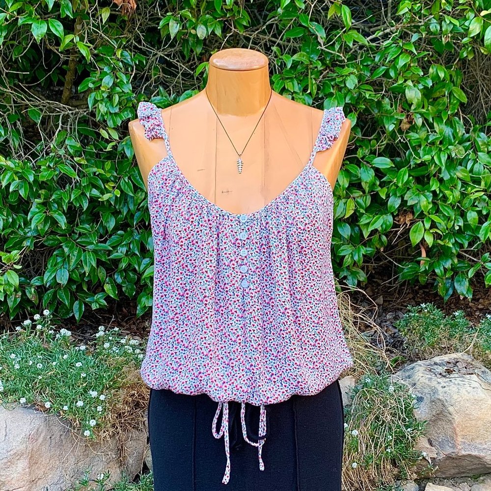 Nsf Silk Button Down Keyhole Tank Top - image 4